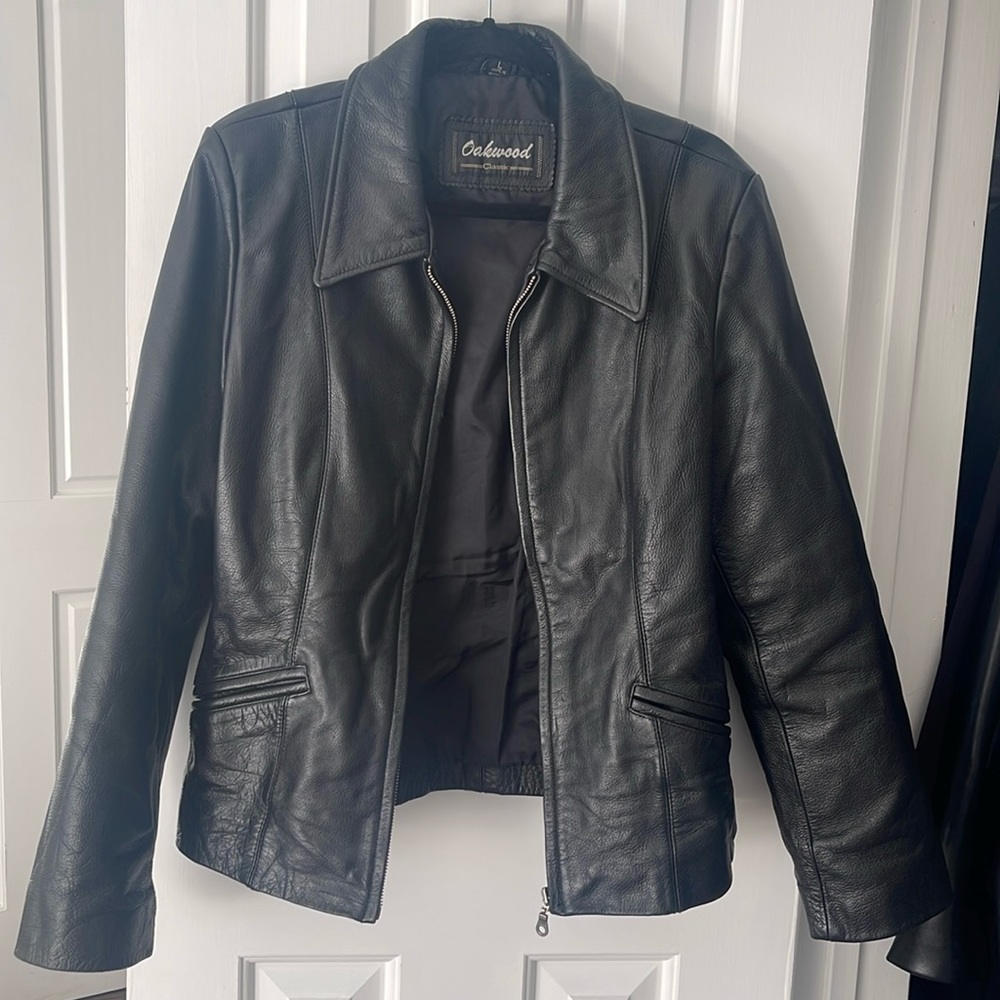 100 percent leather vintage jacket